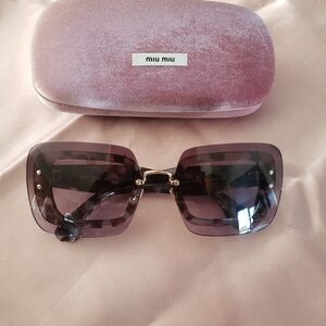 Miu Miu Purple Sunglasses with Pink Case